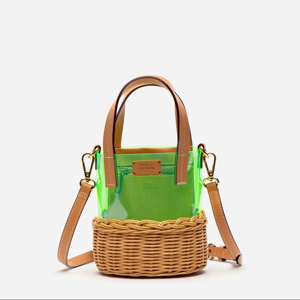 Small PVC Wicker Bag - Green
